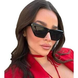 Saint Laurent SL 467 001 Black Dark Grey Lens Cat Eye Women Sunglasses